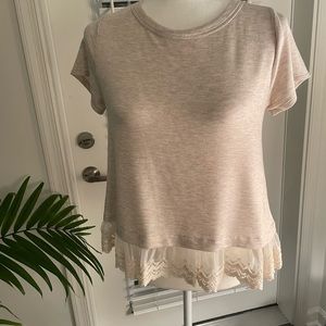 Cream Top with Lace bottom